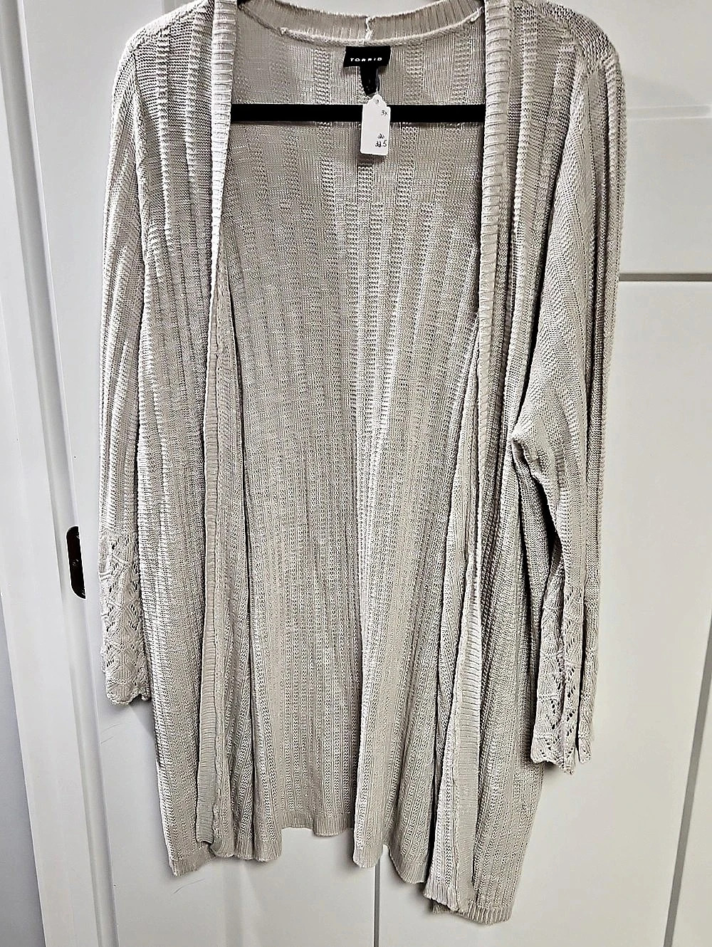 TORRID Open Front Knit Cardigan Cream Size 3x